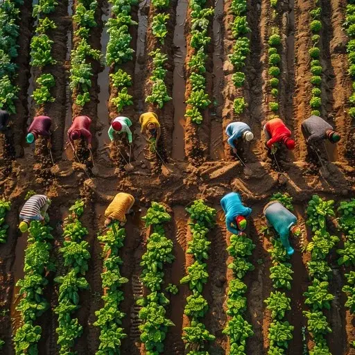 Large-scale crop cultivation on managed agricultural land in Hyderabad