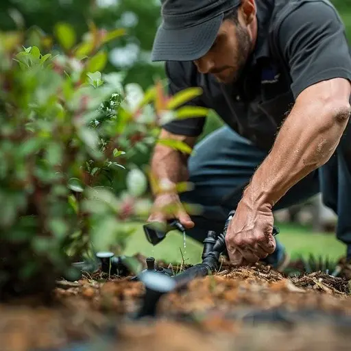 Drip irrigation installation on managed agricultural land in Hyderabad