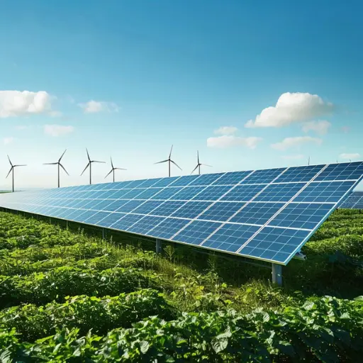 Solar panels installed on sustainable agricultural land in Hyderabad